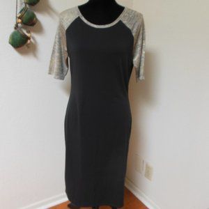 Lularoe Black and Gold Julia Dress